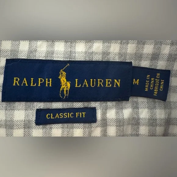 Ralph Lauren Gray Checkered Button Down Shirt - Picture 3 of 4